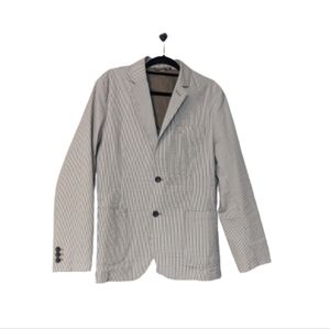 Goodfellow Co. Blazer Sports Coat Striped Medium Casual Formal Seersucker Tan